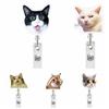 Cat Expression ID Card Holder Kitten Animal Retractable Badge Holder  Office Student