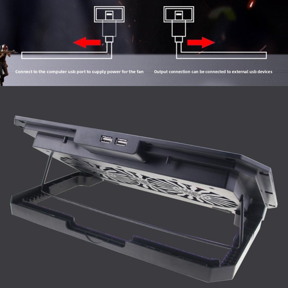 CPU Cooling Foldable Laptop Table Colored Lights Portable Notebook Riser Fan USB Ports Phone Holder Laptop Stand Holder