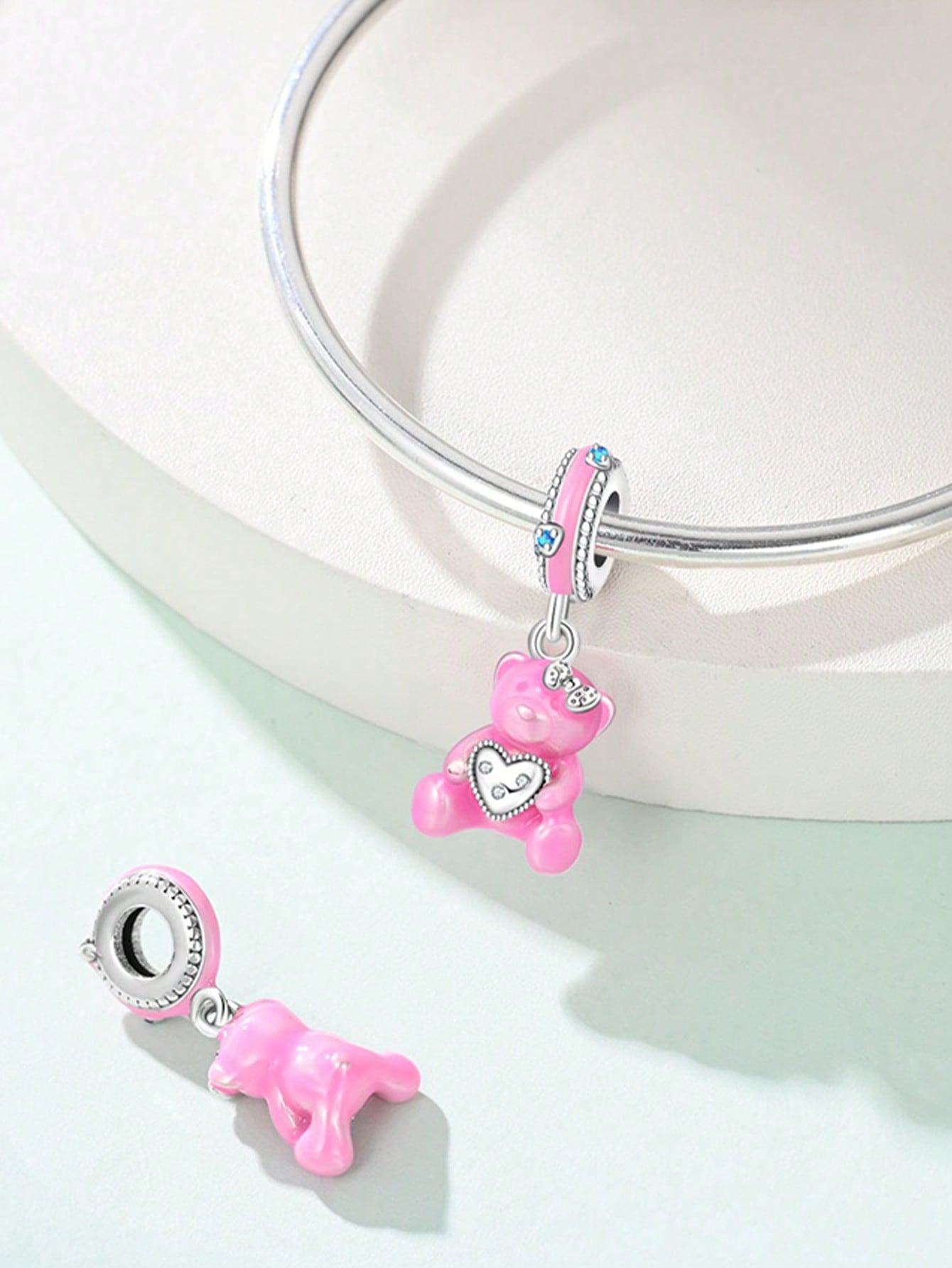

Charm Bead Components Plata Copper Metal Colors Cute Little Bear Baroque Clock Bead Components Pendant Bead Component Designed For Authentic Original