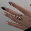 New Simple Irregular Liquid Metal Lava Open Mouth Rings For Women Fashionable  Daily Accessory Party Jewelry Gifts