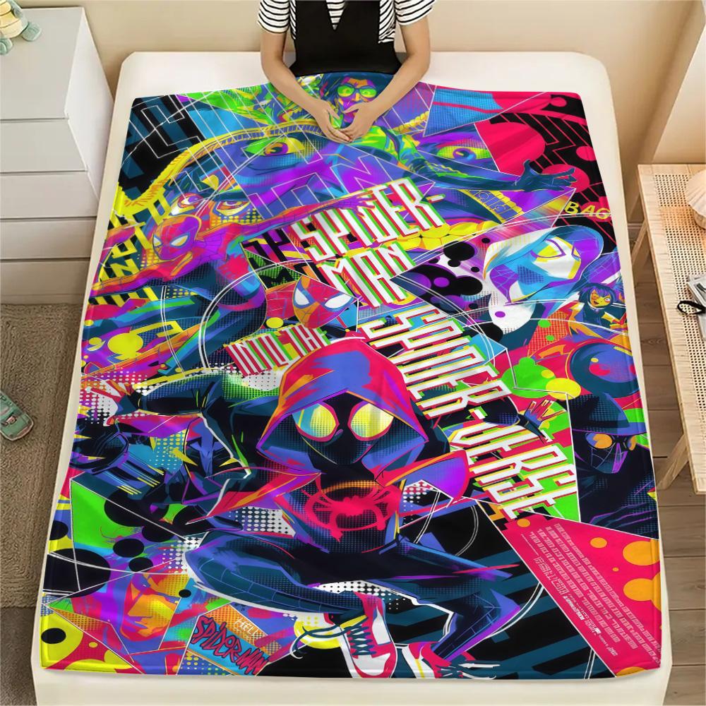 1PC Spider-Man Print Flannel Blanket, High quality Comfortable for All Seasons, Home Decor, Warmth and Comfort, Perfect for Christmas Gifts