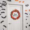 Decorative Seasonal Window Film Halloween Wreath Wall Stickers Happy Garland Decals Retro Autumn Pumpkin Stickers & Rose Waterproof PVC Decor