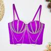 Women's Fashion Diamond Chain Fishbone Wrap Outerwear Performance Costume Body Shaping Bra