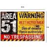 US Vintage Retro Blechschild Tür Wanddeko Metall Bar Pub Poster Warnung Area 51