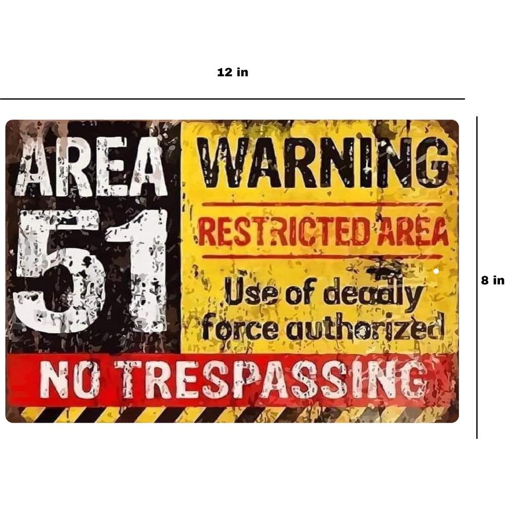 US Vintage Retro Blechschild Tür Wanddeko Metall Bar Pub Poster Warnung Area 51