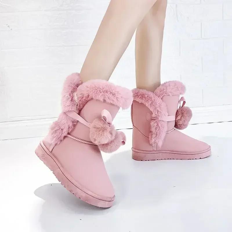 Fashion Chunky Ladies Snow Boots Fashion 2024 Female Shoes Kawaii Cute Platform Large Size Warm 39 Boot Winter Novelty Spring Autumn Hot