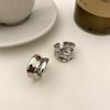 Vintage Silver Color Irregular Handmade Opening Ring for Women Fashion Geometric Wide Punk Metal Rings Jewelry Gifts New
