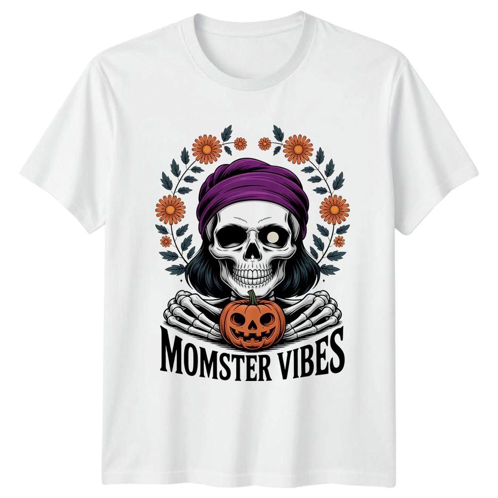 Momster Vibes Unisexs TShirt Skeleton Pumpkin Halloween Halloween Gift For Her S