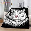 3D-Cartoon-Tiger, Wolf, Löwe, Leopard, Tier, Plüschdecke, Flanelldecke, Überwurf, Decke für Wohnzimmer, Schlafzimmer, Bett, Sofa, Picknick