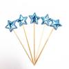 Large Glittery Leather Birthday Cake Topper Set: Heart, Star, Five-Pointed Star, and Crown