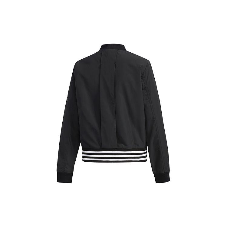 Adidas Casual Sports Stand Collar Woven Bomber Jacket Women Jackets Black FI9284