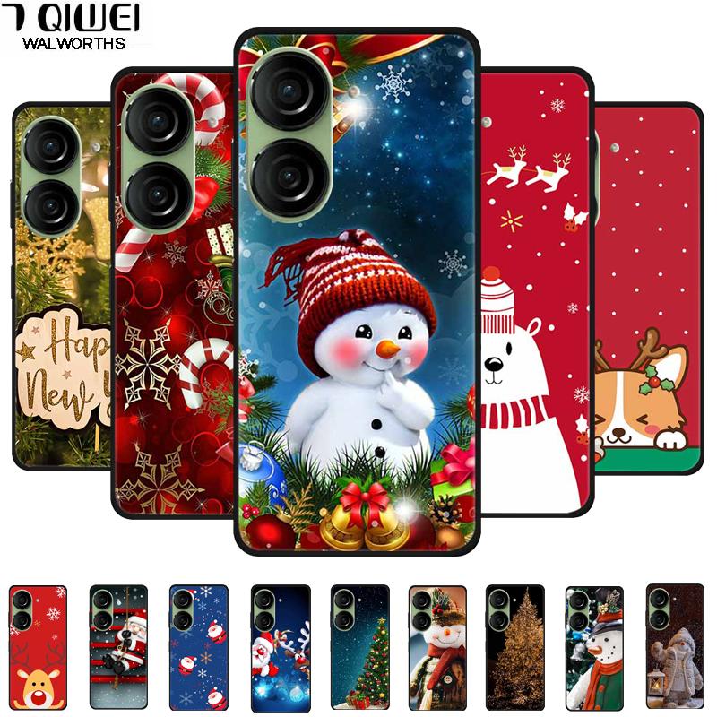 Christmas Phone Case For Asus Zenfone 10 5G AI2302 Cases Soft Silicone For Asus Zenfone 9 AI2202 Shockproof Cover Bumpers Funda