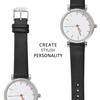 WOCCI Genuine Leather Watch Calf Black with Silver Buckle Band, 20mm, Leather,