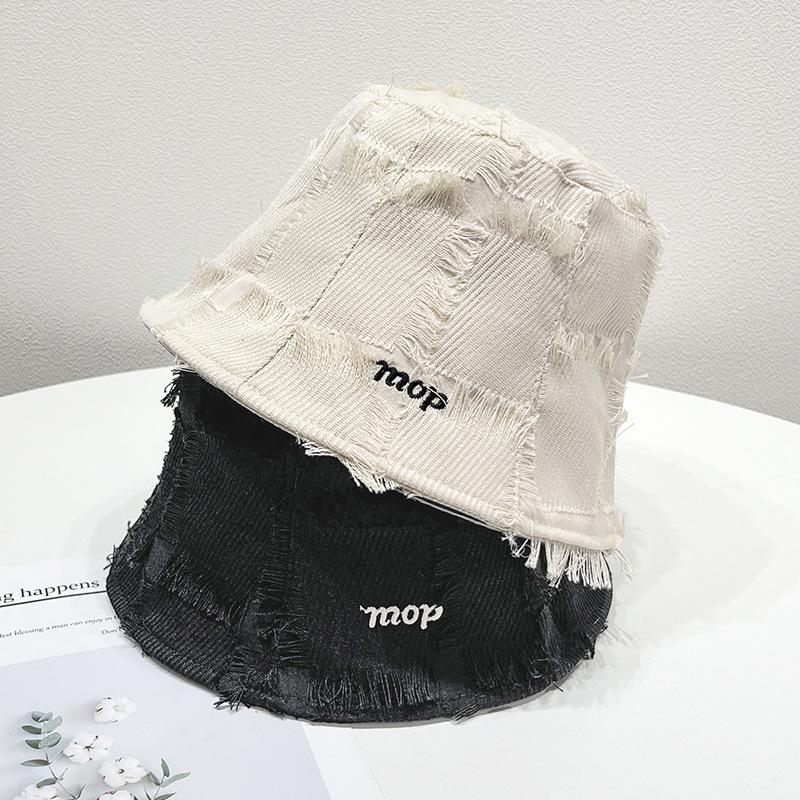 Cappello a secchiello retrò giapponese nero da donna con frange a quadri Cappello da pescatore Cappello parasole autunnale da uomo