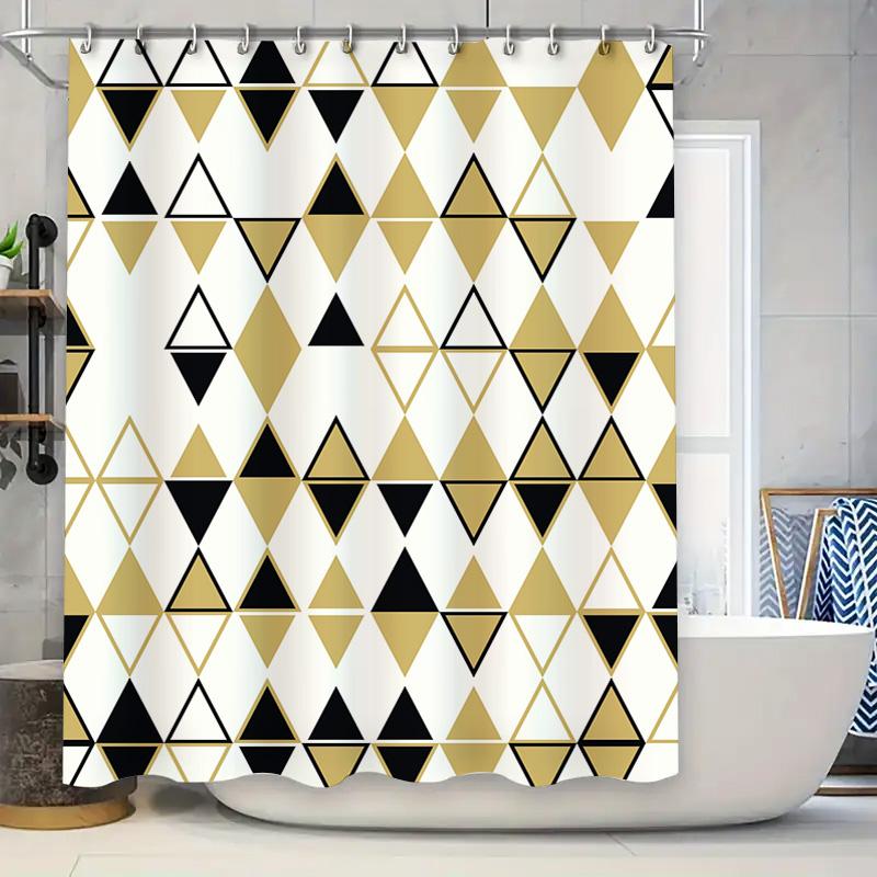 

Modern Floral Print Shower Curtain Waterproof Bath Decor Set For Home Bathroom Accessories Dark Blue Red White Colors W60H190(CM)-1 Pcs