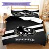 Set Biancheria da Letto con Fantasia Collingwood Magpies Copripiumino Federa Decorazione per la Casa Regalo (1 * copripiumino + 2 * federa, senza nucleo)
