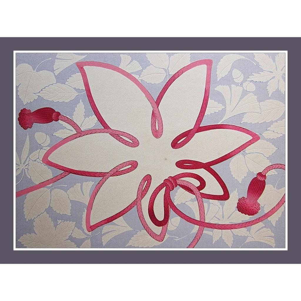 [USED] Woodblock print, knot pattern, autumn leaves