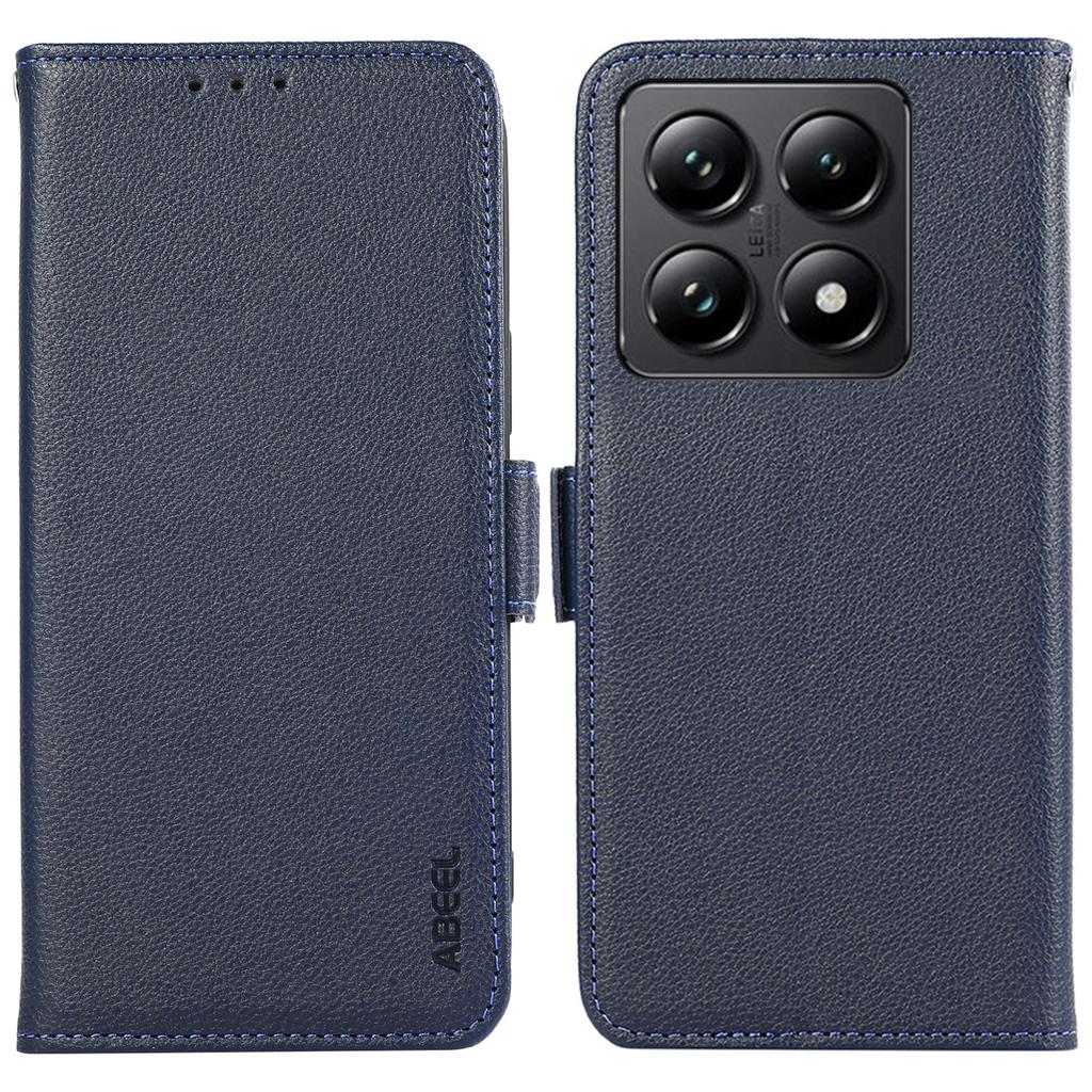 ABEEL For Xiaomi 14T Case Litchi Texture Leather RFID Blocking Phone Cover