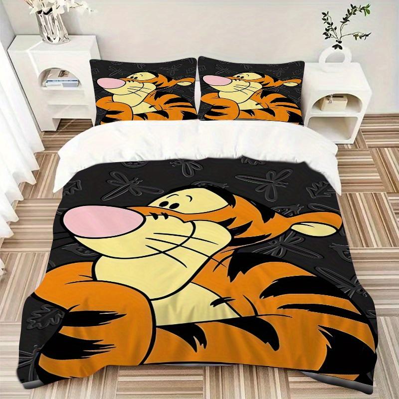 3pcs set Tigger1pc of quilt cover+2pcs of pillowcase, no core, print bedding, All Seasons Bedroom Setting046