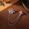1Pcs Temperament Tassel Crystal Brooch Vintage Collar Jewelry  For Women Dress Mens Shirt Suit Set