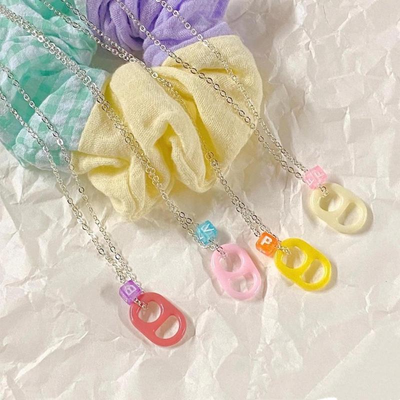 Fashion Acrylic Charm Pendant Necklace Sweet Cute Clavicle Chain Simple Choker Necklace Statement Jewelry Neck Chain