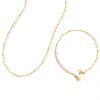 Korean Version Of Tide Niche Fairy Cold Wind Twist Thin Necklace Bracelet, Titanium Steel Gold-Plated Non-Fading Jewelry Set