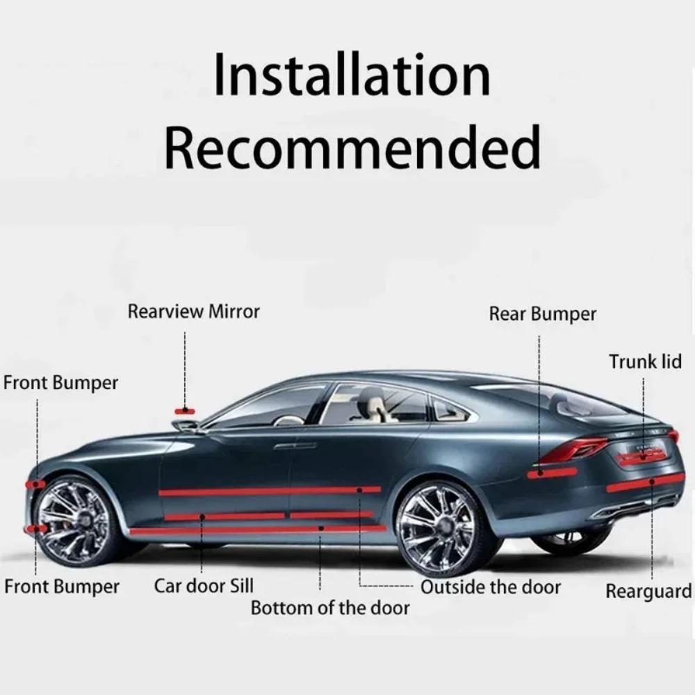 Carbon Fiber Anti-scratch Tape, Car Sticker Protection Strip for Door Sill, Side Mirror, Home & Auto Adhesive, Waterproof
