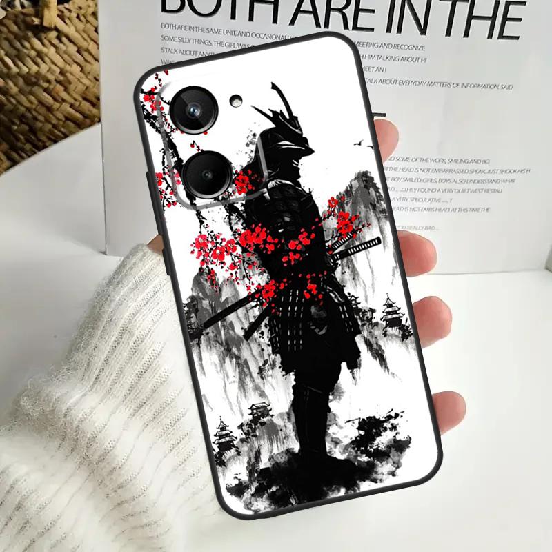 Japanese Samurai Warrior For Realme GT6 GT7 15 Pro 10 11 12 13 14 Pro Plus C55 C71 C75 C67 C63 C61 C53 C35 C65 Case