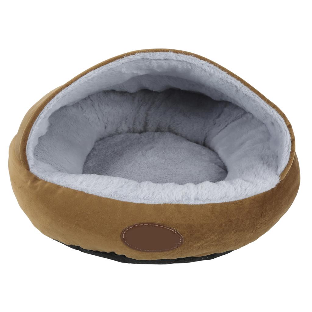 Muschelform Haustiernest Bequemes Plüsch Kleine Hunde Winterwärme Halbgeschlossenes Haustier Katzenbett Kaffee