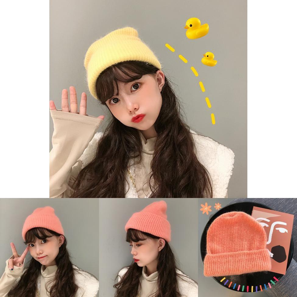 Soft And Warm Sweet Rabbit Hair Blend Beanie For Women In Fall And Winter