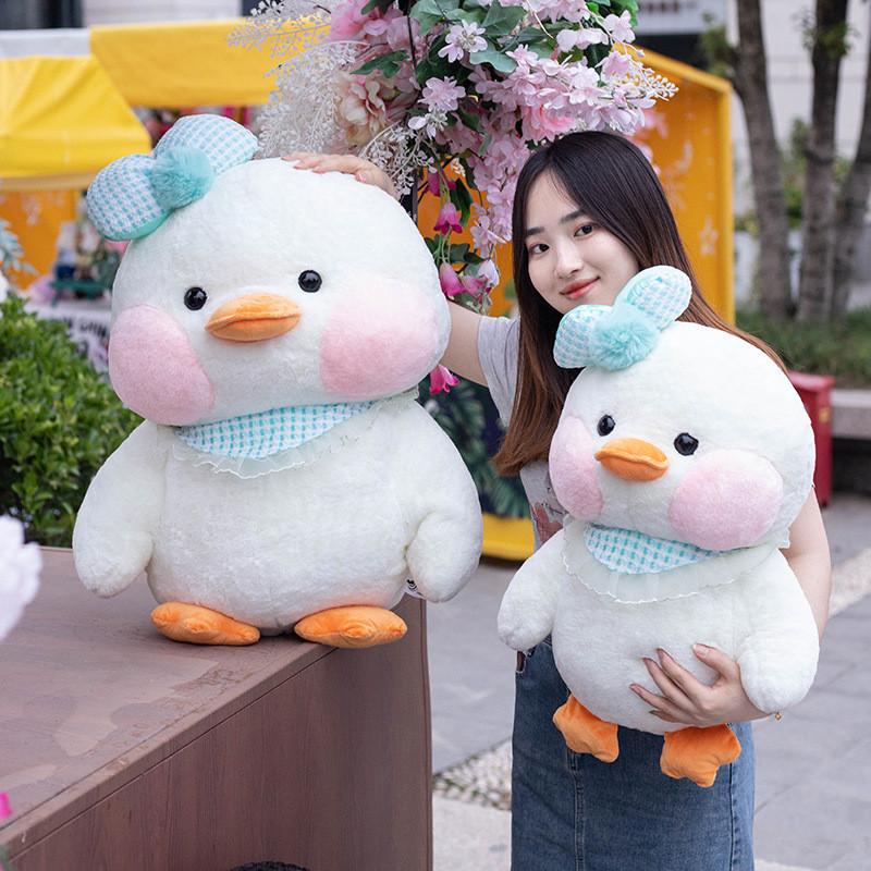 With Duck Fat Bowknot Plush Toy Animal Stuffed Doll Bedroom Decoration Kids Gift