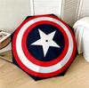 Captain America Shield 8 Ribs 3Fold Black Glue Uv Protection Umbrella Sun Protection Rainproof Compact Folding Umbrella For Travel Daily Use C92320