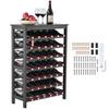 42 Bottle Modular Wine Rack, 7-Tier Solid Bamboo Wood Storage Racks with Table Top, Floor Freestanding Wines Holder Display Shelf