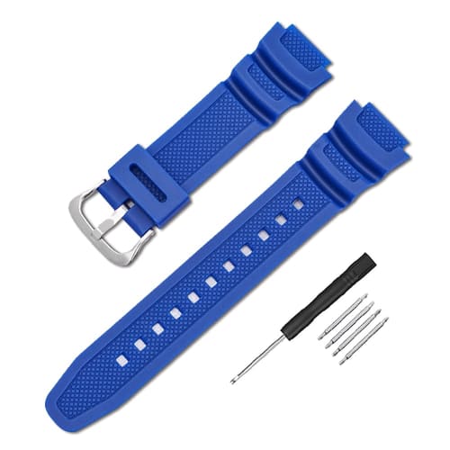 

18mm Wide Waterproof Watch Strap, Compatible with Genuine Casio Bands, Compatible with AE-1000w, AE-1200w, AQ-S810W, SGW-400H, SGW-300H, MRW-200H, and