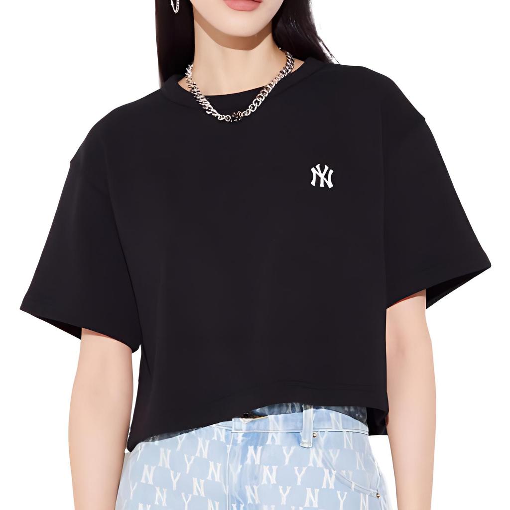 MLB Basic Short Summer Breathable High-Value Classic Short Sleeve T-Shirt Women T-Shirts Black 3FTS10023-50BKS