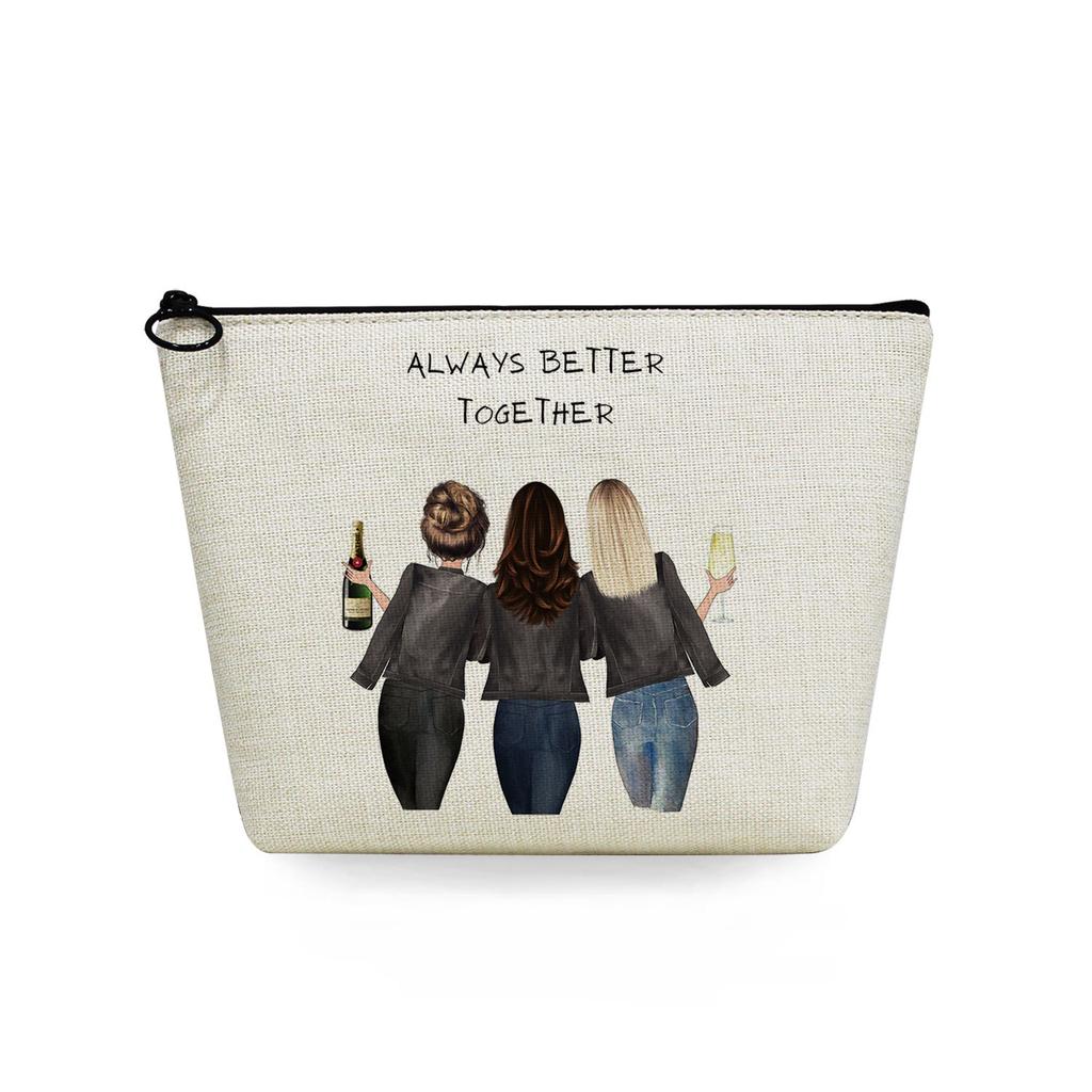 Women Sisters Print Cosmetic Bag Toiletries Organize Travel Storage Case 6726