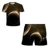 Sommer Neu Weltraum Planet Muster 3D Druck Trainingsanzüge Herren Damen Kurzarm T-Shirt Shorts Sets 2 Stück Sportanzüge Herrenbekleidung