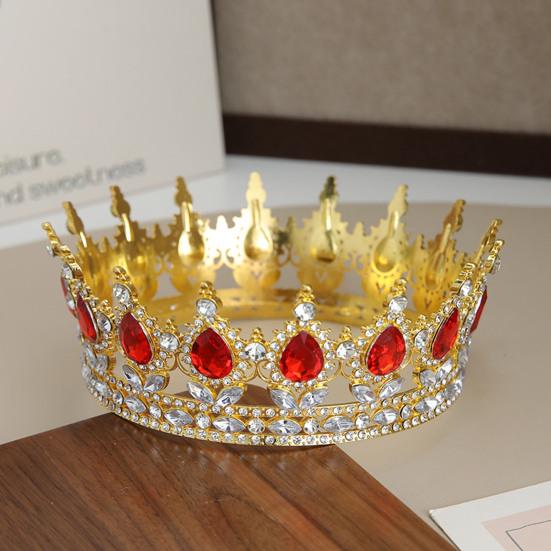 Women Crown Tiara Shiny Rhinestones Inlaid Queen Bridesmaids Crown Accessory for Wedding Halloween Birthday