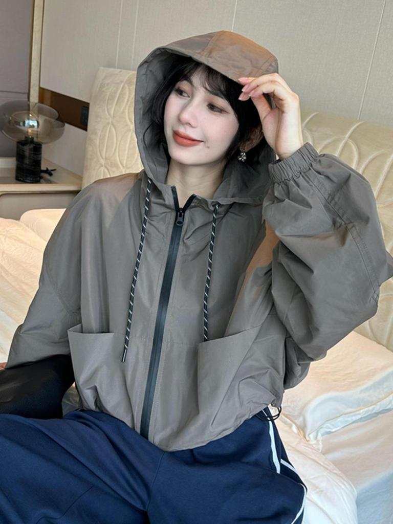 Women's Western-Style Hooded Assault Jacket - 2024 Autumn Casual Short Outerwear