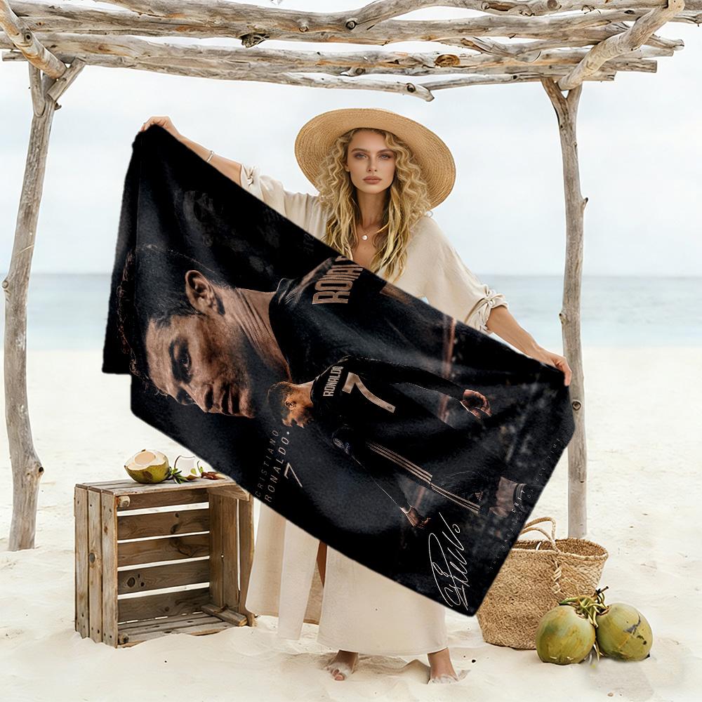 Ronaldo's Legacy Soccer Beach Towel Super Soft Microfiber Quickdry Fabric Comfortable Lightweight