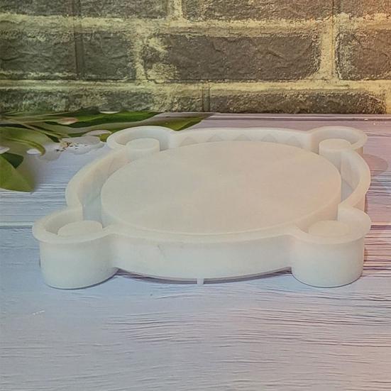 Candle Holder Mold 4 Holes Round Silicone Mold Candle Holder Resin Casting Mold for DIY Taper Candle Holder Concrete Craft