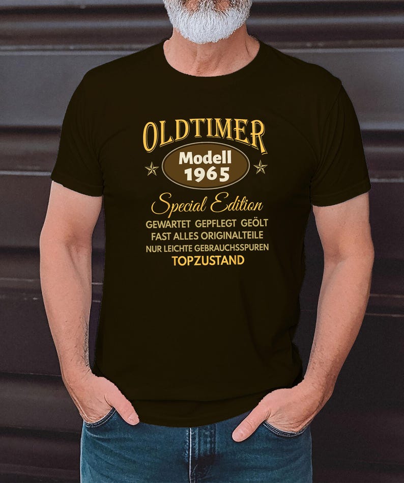 Vintage 1965 60th Birthday T-Shirt Funny Gift for Him Her Summer Fashion Casual Comfort Soft Cotton Print Tees Short-sleev Tops