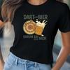 T-Shirt Women Funny Dart and Beer Saying Motif Cotton Size S To 3XLWill Open In a New Window or Tab