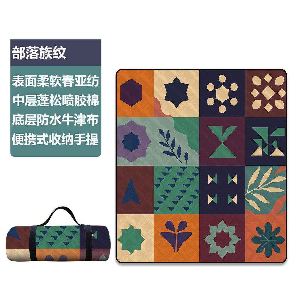 Ultrasonic Picnic Mat Thickened Camping Floor Mat Portable Beach Camping Mat Waterproof Outdoor Outing Cartoon Moisture-proof Mat