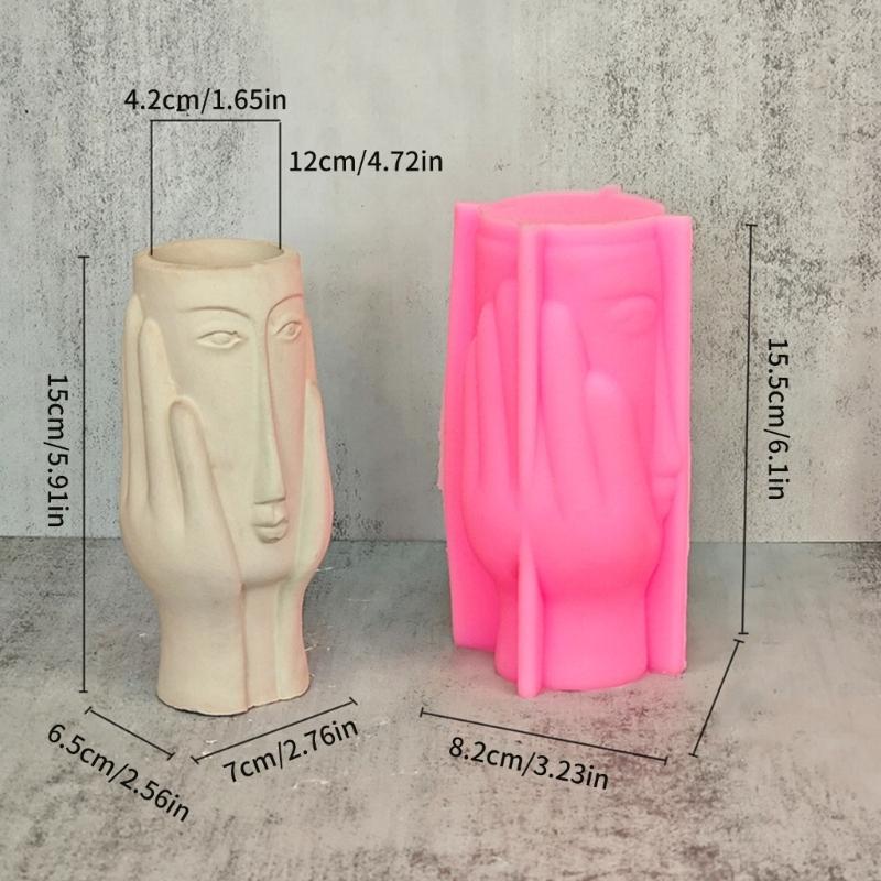 Vase Mould Concrete Flowerpots Silicone Molds Abstract Art Face Shaped DIY Succulent Pot Moulds DIY Table Decorations