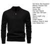 Men Sweatshirt Stand Collar Zipper Half Placket Long Sleeve Pullover Tops Solid Color