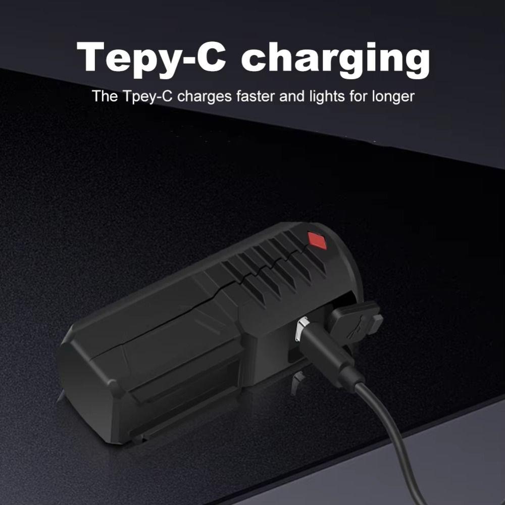 USB Bike Handlebar Flashlight Rechargeable Bicycle Lamp Bike Headlight for Night Outdoor Riding