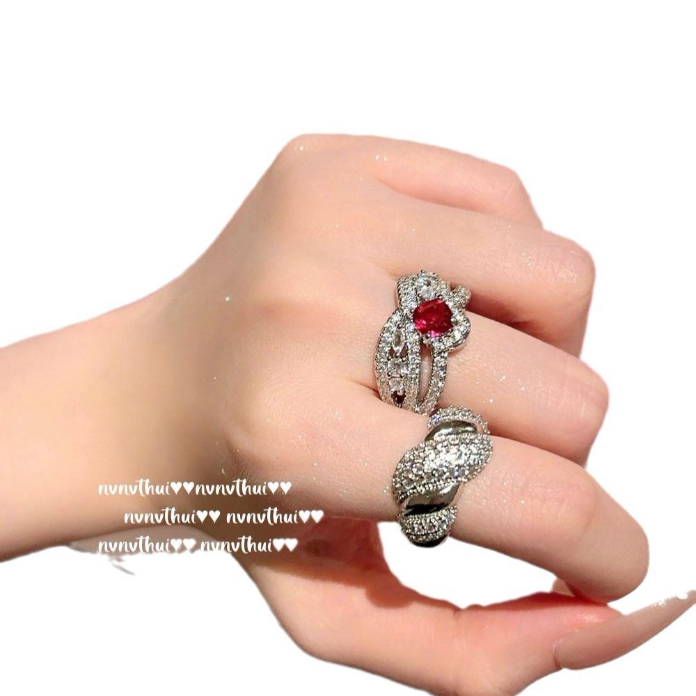 Beauty On The Heart, Crown Jewel Ring, Princess On The Run, 18K Gold Plated, Threaded Wrapped Zircon Ring