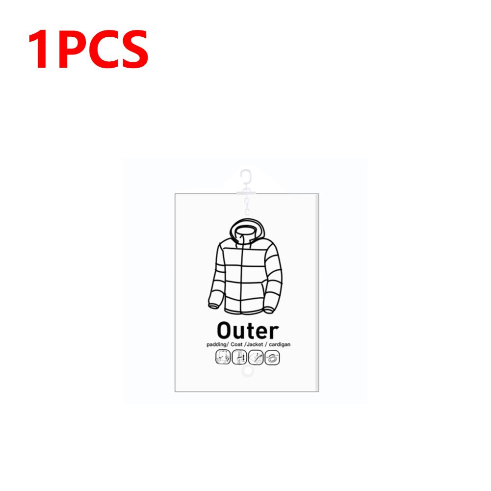 1-5pcs Hanging Vacuum Bags Space Saving Clothes Hang Transparent Vacuum Bag Storage For Clothes Down Jacket Overcoat Compression