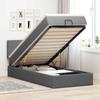 VidaXL Ottoman Bed Frame with Mattress Dark Grey 100x200 Cm Fabric 3312202